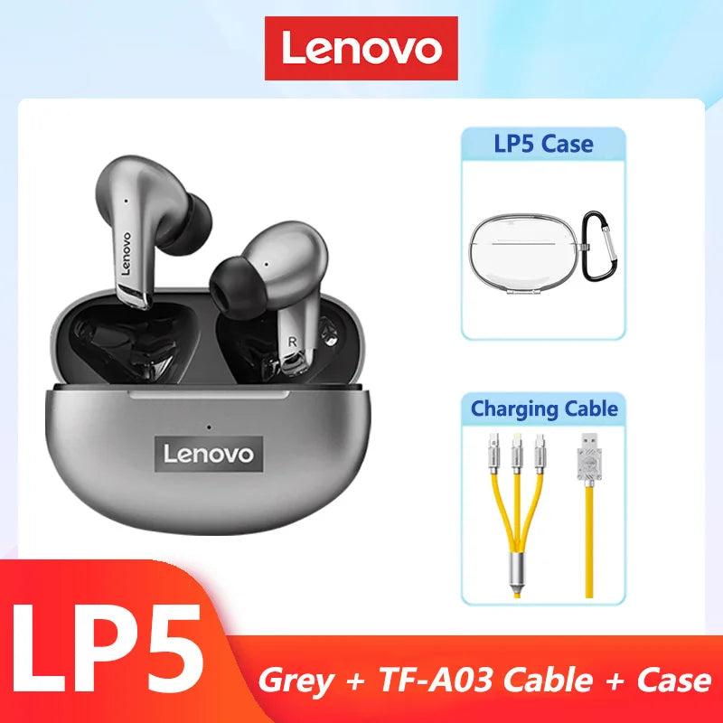 Original Lenovo LP5 Wireless Bluetooth Earbuds HiFi Music Earphones Headphones Sports Waterproof Headset With Mic Earbuds New