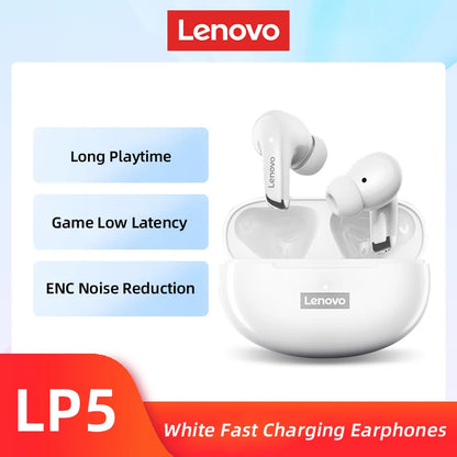 Original Lenovo LP5 Wireless Bluetooth Earbuds HiFi Music Earphones Headphones Sports Waterproof Headset With Mic Earbuds New