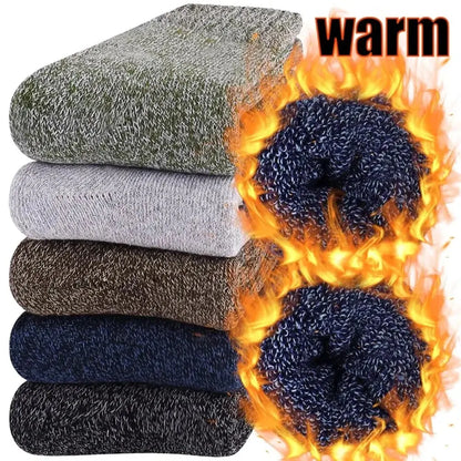 Cozy Retro Wool Socks – 5 Pairs for Ultimate Winter Warmth!