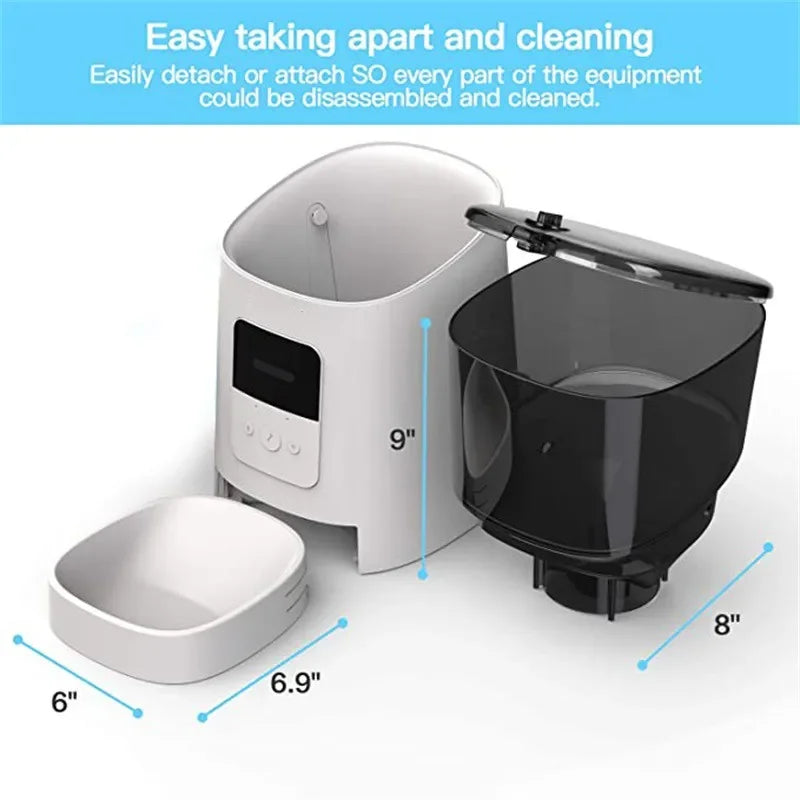 Dog Cat Smart Pet Feeder Wifi Mobile Phone App Remote Control Microchip Automatic Pet Feeder With 6L Auto Timer