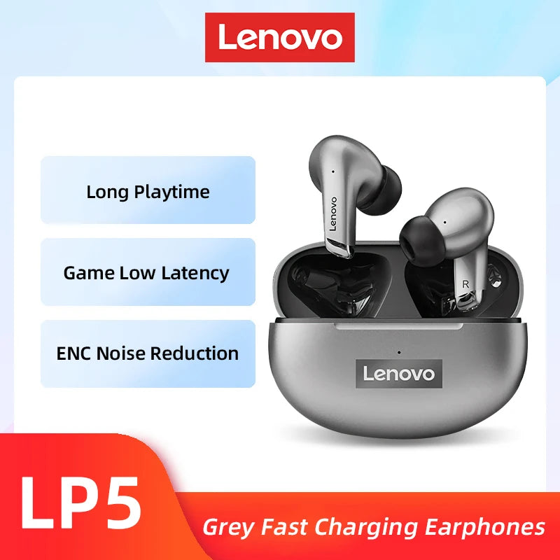 Original Lenovo LP5 Wireless Bluetooth Earbuds HiFi Music Earphones Headphones Sports Waterproof Headset With Mic Earbuds New